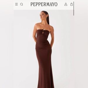NWOT Peppermayo brown maxi dress - small